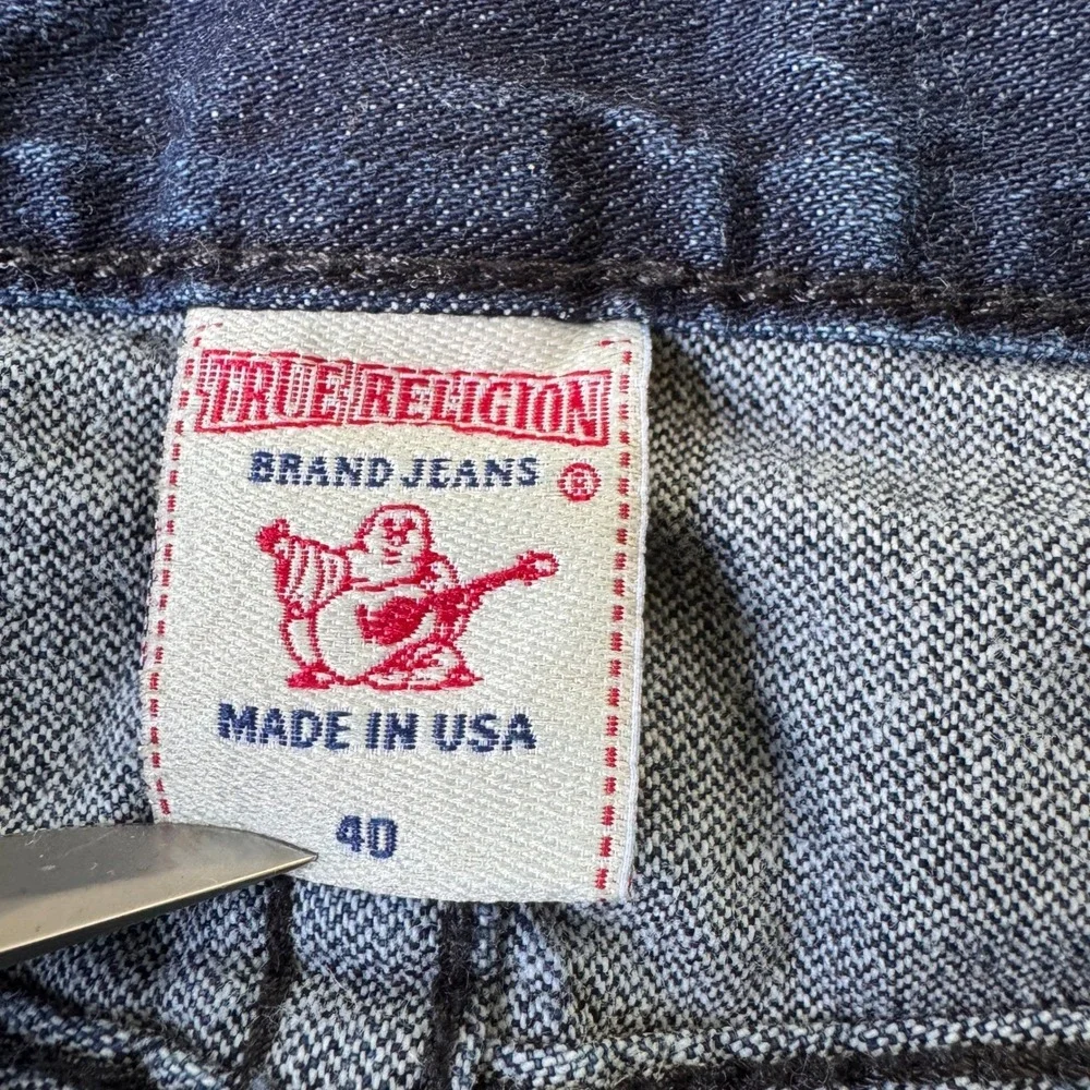 True Religion Ricky Super T Mens Jeans Size 40 Dark Wash Straight Flap Pocket